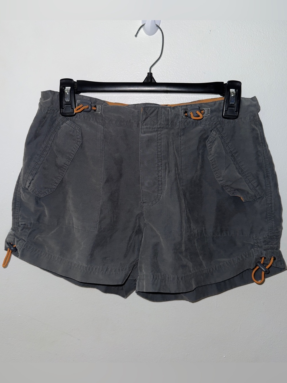 American Eagle Outfitters Blue Lined Shorts with Orange Waistband